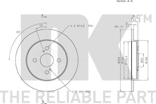 NK 2045109 - Тормозной диск autospares.lv