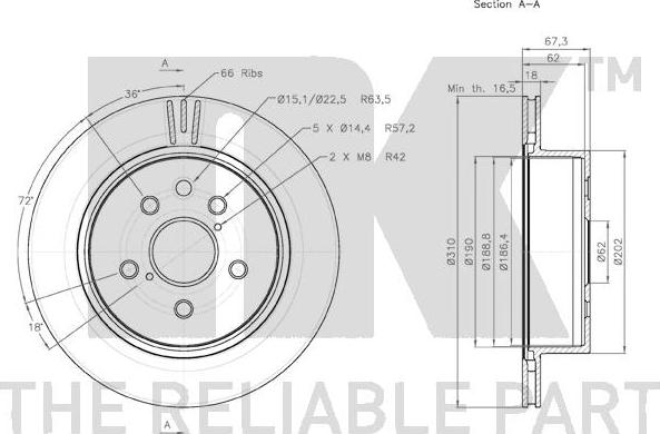 NK 2045106 - Тормозной диск autospares.lv