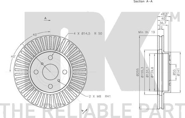 NK 2045107 - Тормозной диск autospares.lv