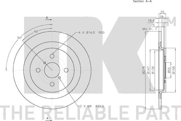 NK 2045111 - Тормозной диск autospares.lv