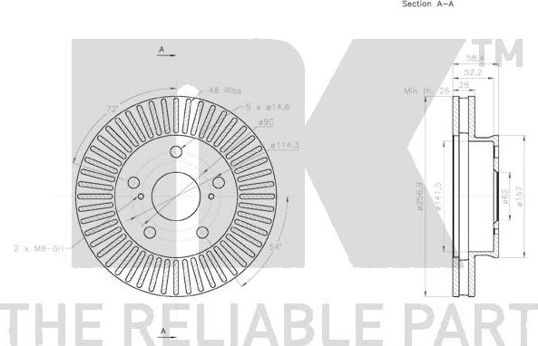 NK 2045138 - Тормозной диск autospares.lv