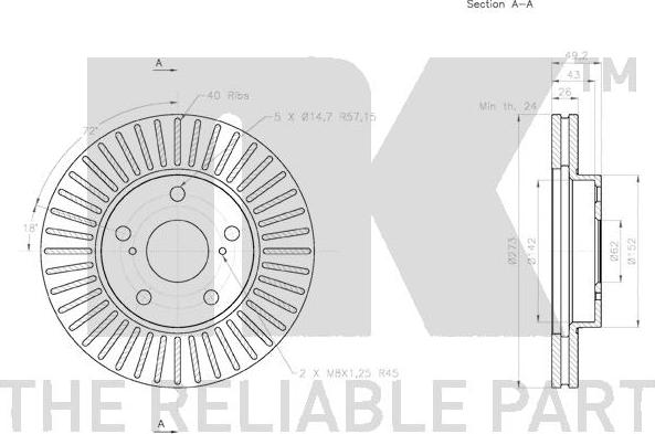 NK 3145120 - Тормозной диск autospares.lv