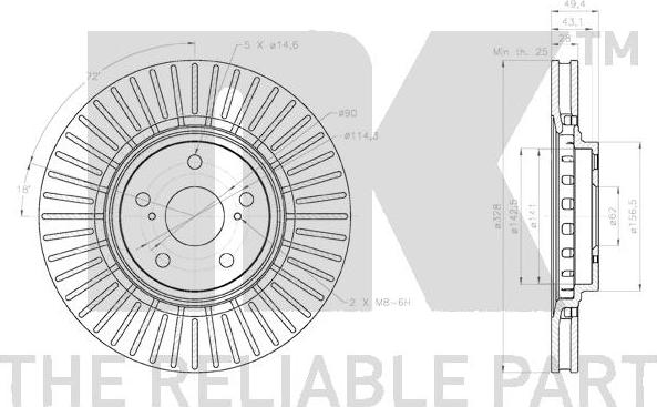 NK 3145176 - Тормозной диск autospares.lv