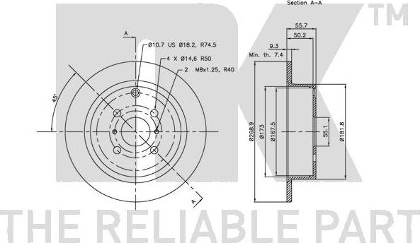 NK 204581 - Тормозной диск autospares.lv