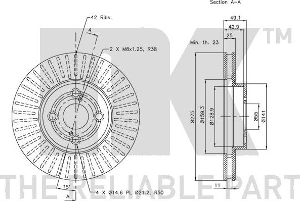 NK 314583 - Тормозной диск autospares.lv