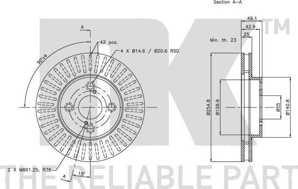 NK 204582 - Тормозной диск autospares.lv