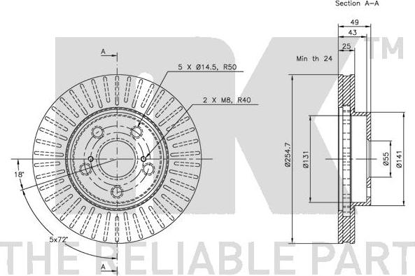 NK 314539 - Тормозной диск autospares.lv