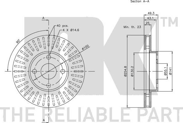 NK 314579 - Тормозной диск autospares.lv