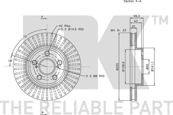 NK 204572 - Тормозной диск autospares.lv