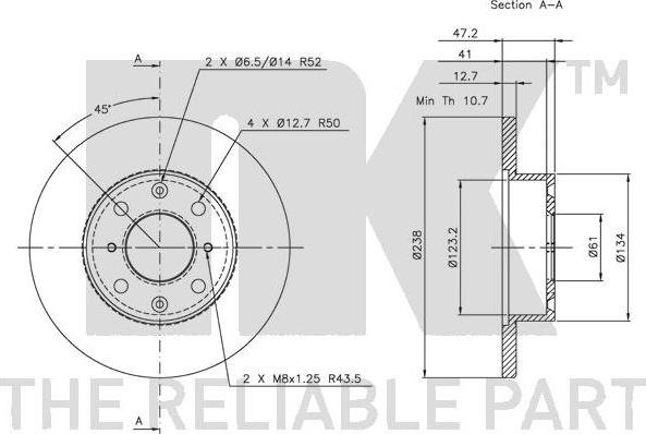 NK 204006 - Тормозной диск autospares.lv