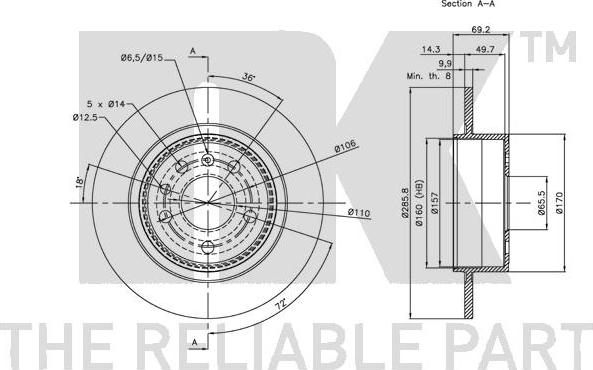 NK 204110 - Тормозной диск autospares.lv