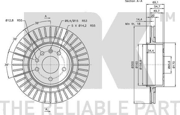 NK 204111 - Тормозной диск autospares.lv