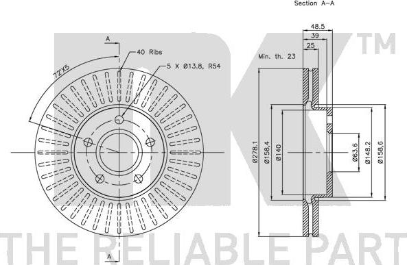 NK 204848 - Тормозной диск autospares.lv