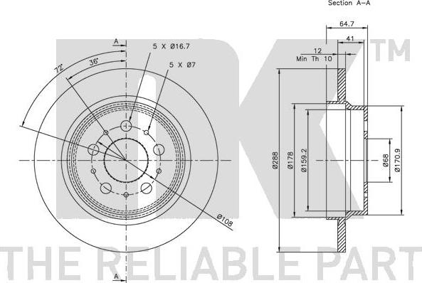 NK 314843 - Тормозной диск autospares.lv