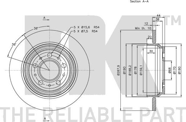 NK 314854 - Тормозной диск autospares.lv