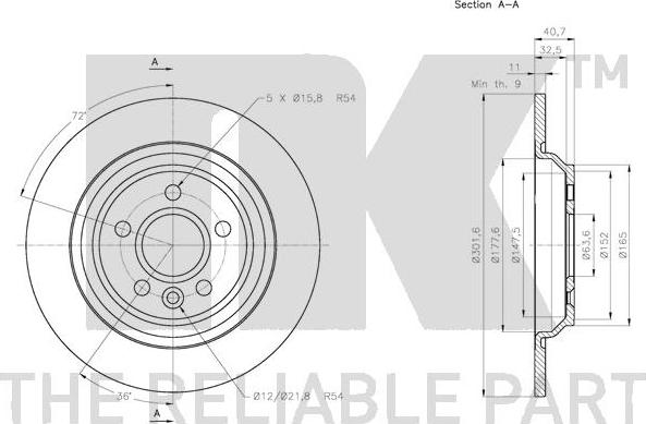 NK 204857 - Тормозной диск autospares.lv