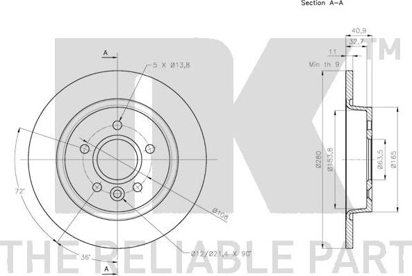 NK 314865 - Тормозной диск autospares.lv