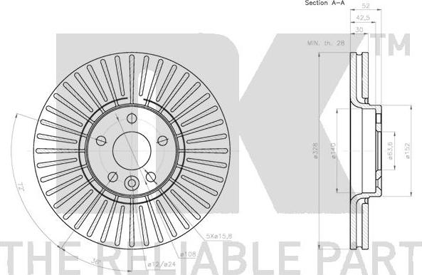 NK 204860 - Тормозной диск autospares.lv