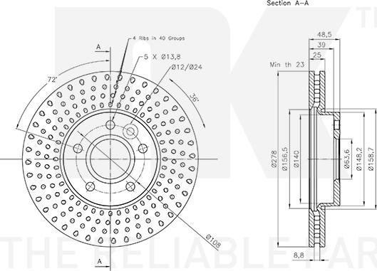 NK 204863 - Тормозной диск autospares.lv