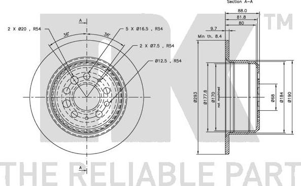 NK 204803 - Тормозной диск autospares.lv