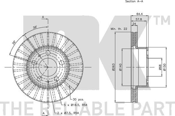 NK 204810 - Тормозной диск autospares.lv