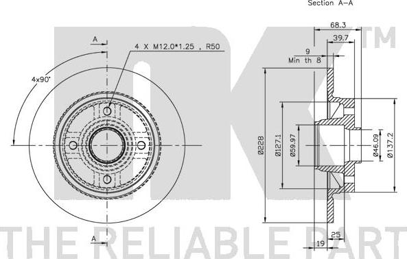 NK 204836 - Тормозной диск autospares.lv