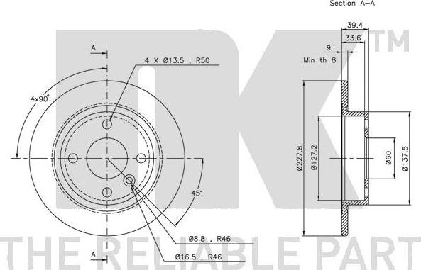 NK 204824 - Тормозной диск autospares.lv