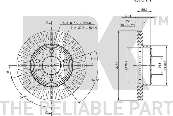 NK 204828 - Тормозной диск autospares.lv