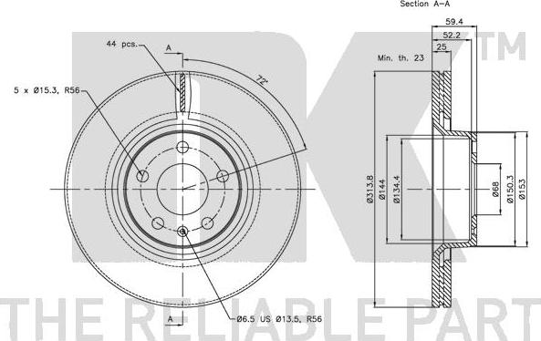 NK 314799 - Тормозной диск autospares.lv