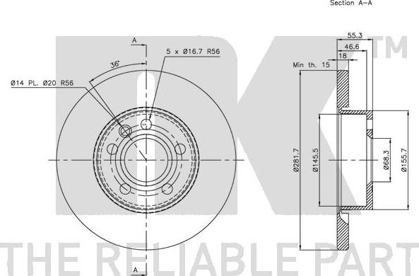 NK 314766 - Тормозной диск autospares.lv