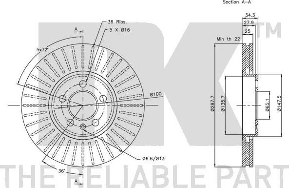 NK 204760 - Тормозной диск autospares.lv