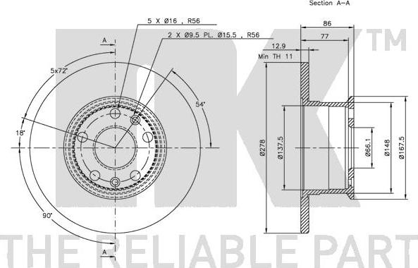 NK 204708 - Тормозной диск autospares.lv