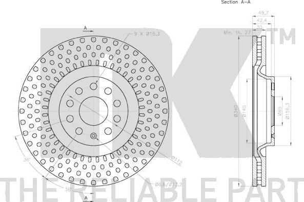 NK 2047141 - Тормозной диск autospares.lv