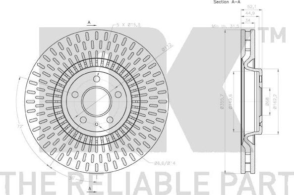 NK 2047155 - Тормозной диск autospares.lv