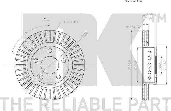 NK 2047158 - Тормозной диск autospares.lv