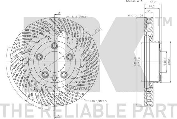 NK 2047152 - Тормозной диск autospares.lv