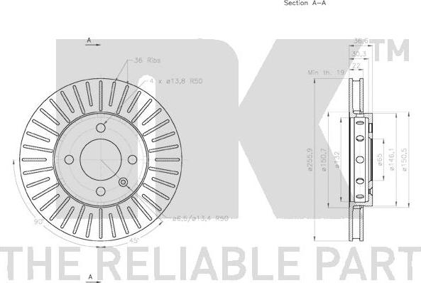 NK 3147157 - Тормозной диск autospares.lv
