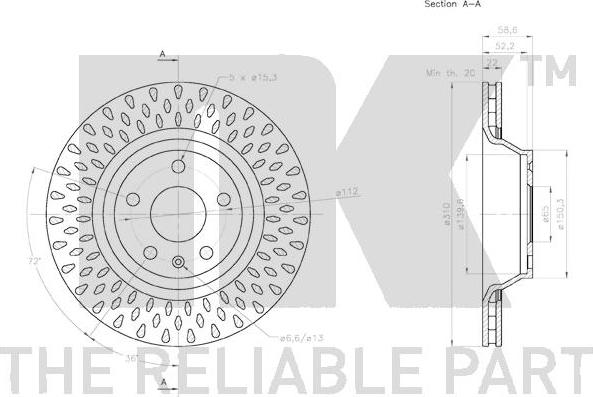 NK 2047163 - Тормозной диск autospares.lv