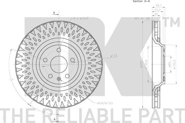 NK 2047162 - Тормозной диск autospares.lv