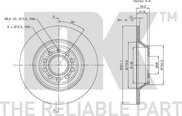 NK 2047109 - Тормозной диск autospares.lv