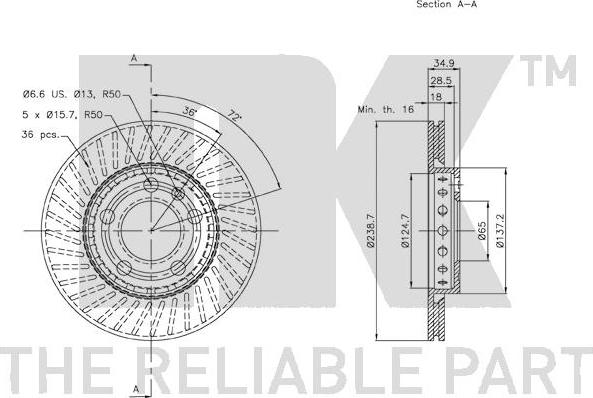 NK 2047101 - Тормозной диск autospares.lv