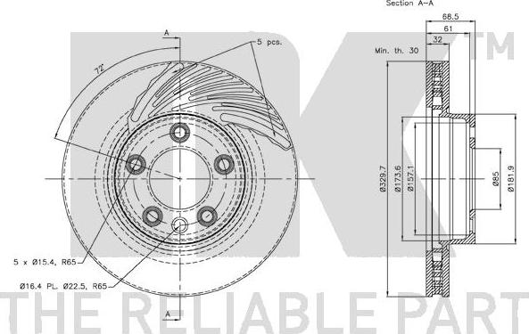 NK 2047102 - Тормозной диск autospares.lv