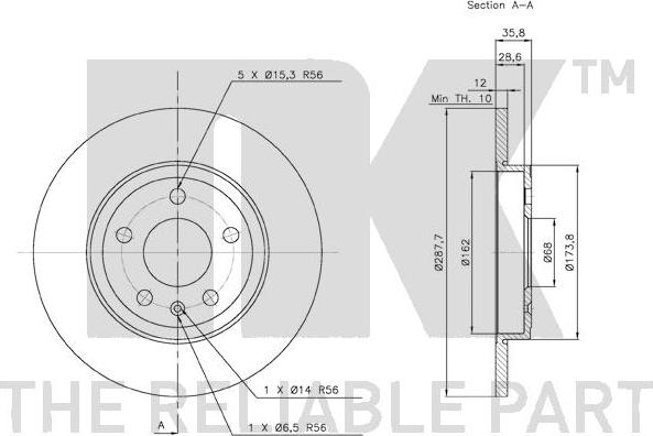 NK 3147111 - Тормозной диск autospares.lv