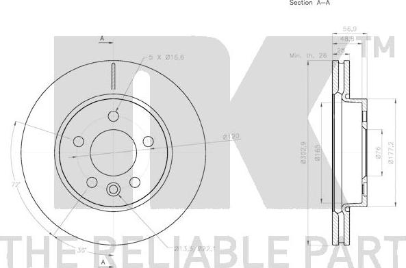 NK 2047139 - Тормозной диск autospares.lv