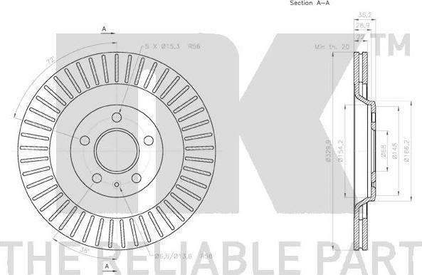 NK 2047130 - Тормозной диск autospares.lv