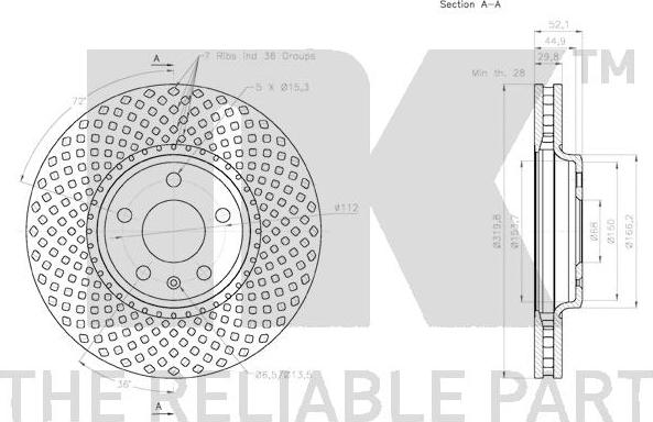 NK 2047127 - Тормозной диск autospares.lv