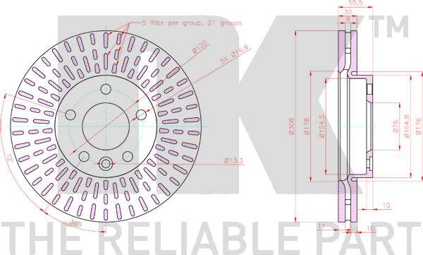 NK 2047171 - Тормозной диск autospares.lv