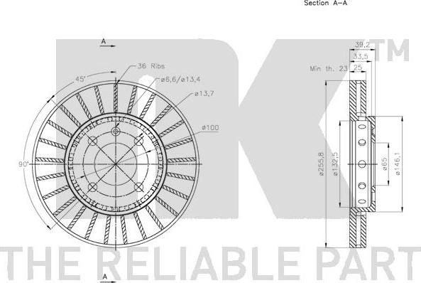 NK 204785 - Тормозной диск autospares.lv