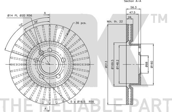 NK 204783 - Тормозной диск autospares.lv