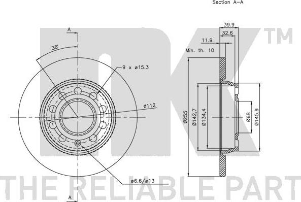 NK 314782 - Тормозной диск autospares.lv